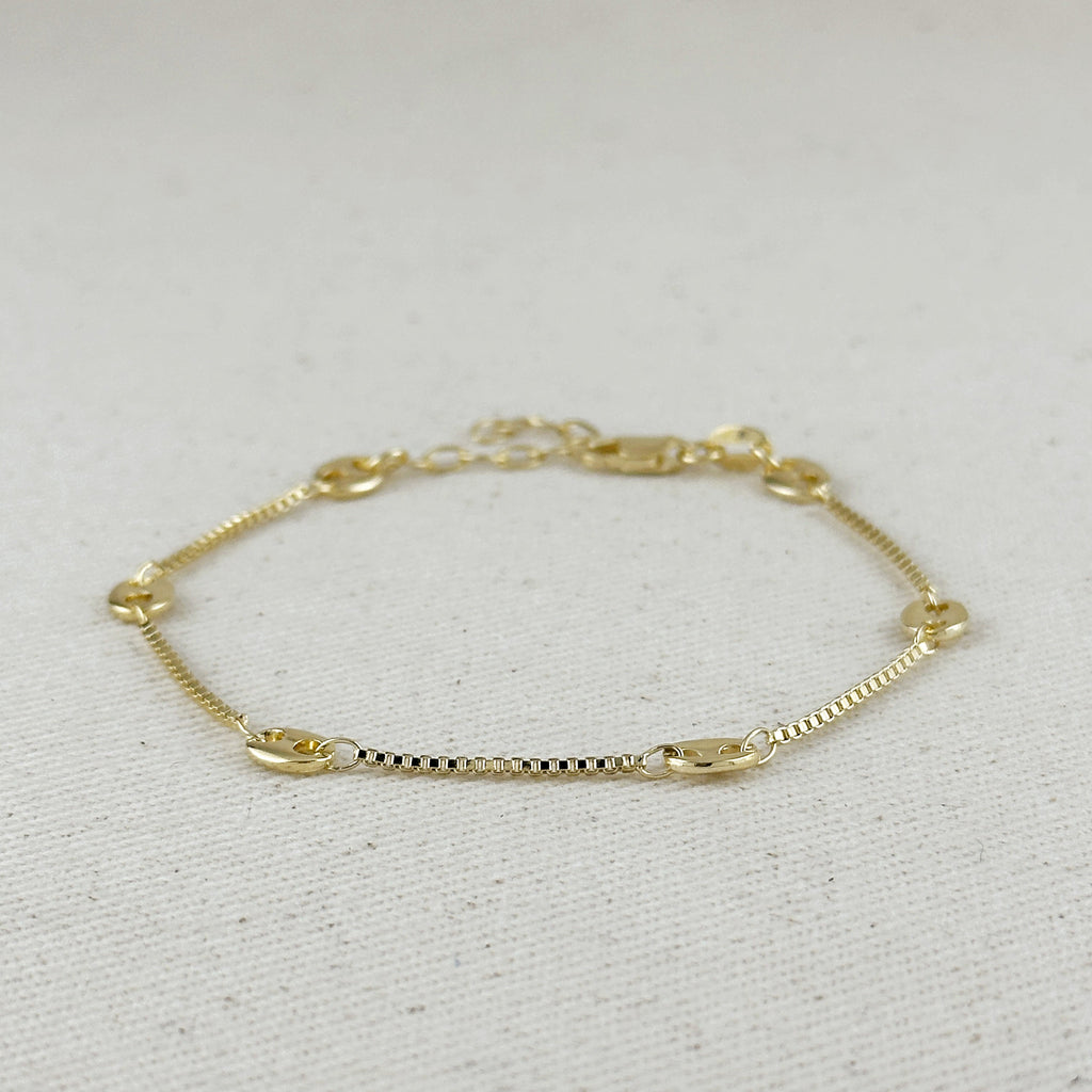 Mondsee 18k Gold Filled Fancy Box Chain Bracelet | 18k Gold Filled Jewelry