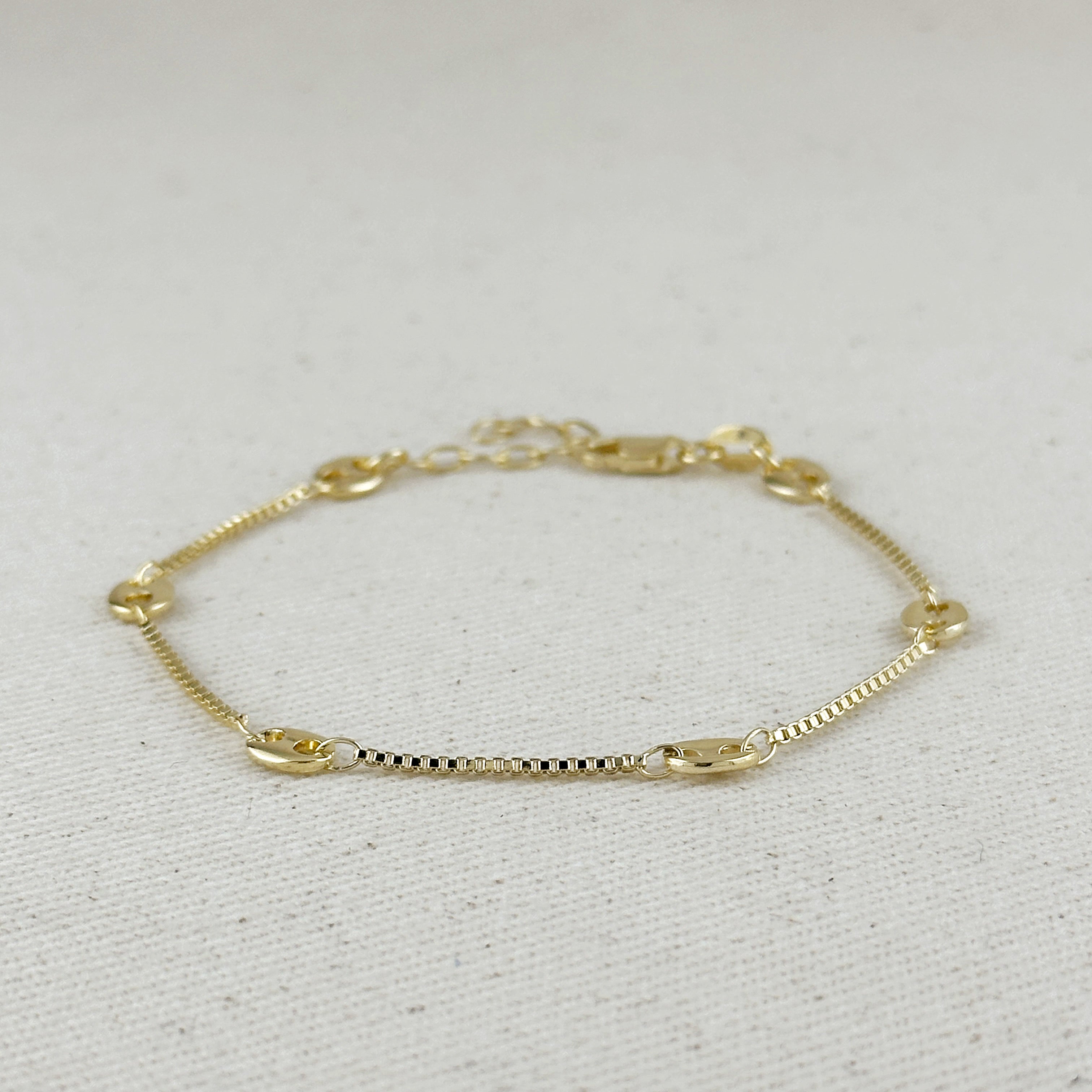 Mondsee 18k Gold Filled Fancy Box Chain Bracelet | 18k Gold Filled Jewelry