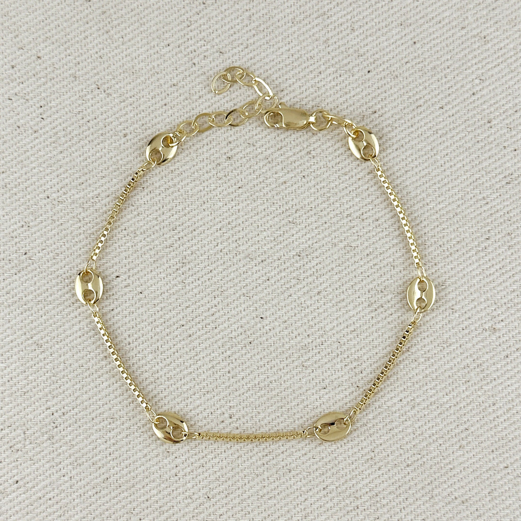 Mondsee 18k Gold Filled Fancy Box Chain Bracelet | 18k Gold Filled Jewelry