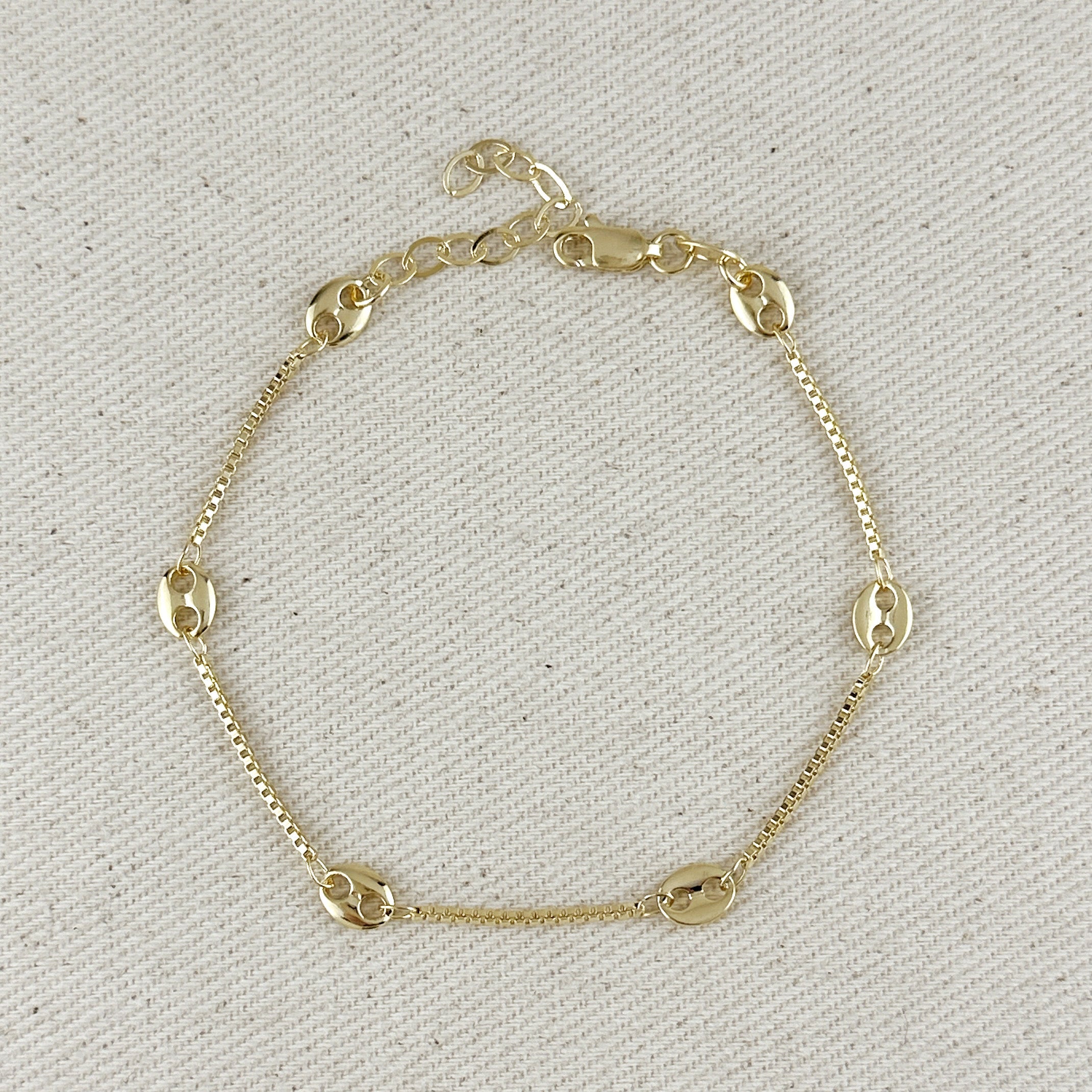 Mondsee 18k Gold Filled Fancy Box Chain Bracelet | 18k Gold Filled Jewelry