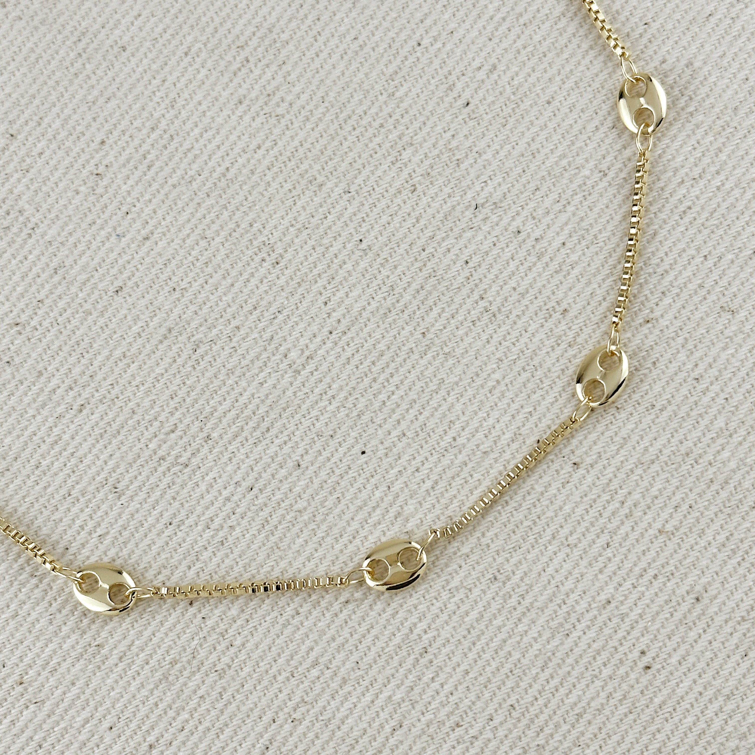 Mondsee 18k Gold Filled Fancy Box Chain Necklace | 18k Gold Filled Jewelry