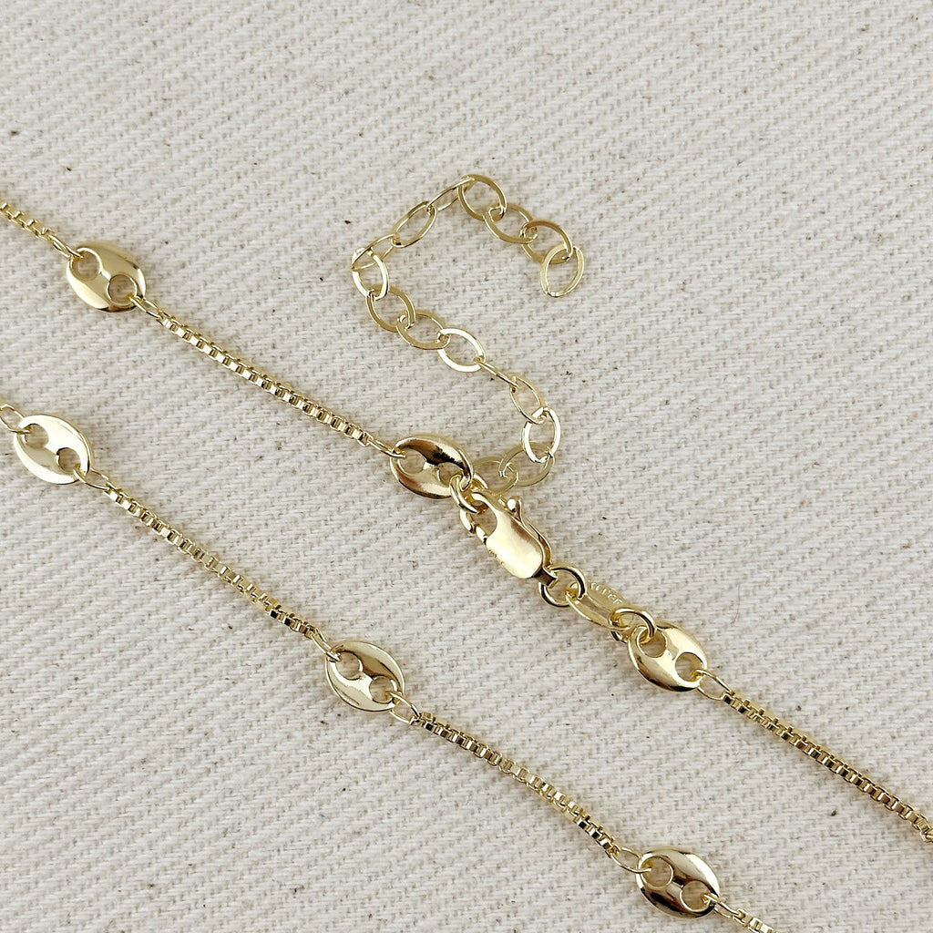 Mondsee 18k Gold Filled Fancy Box Chain Necklace | 18k Gold Filled Jewelry