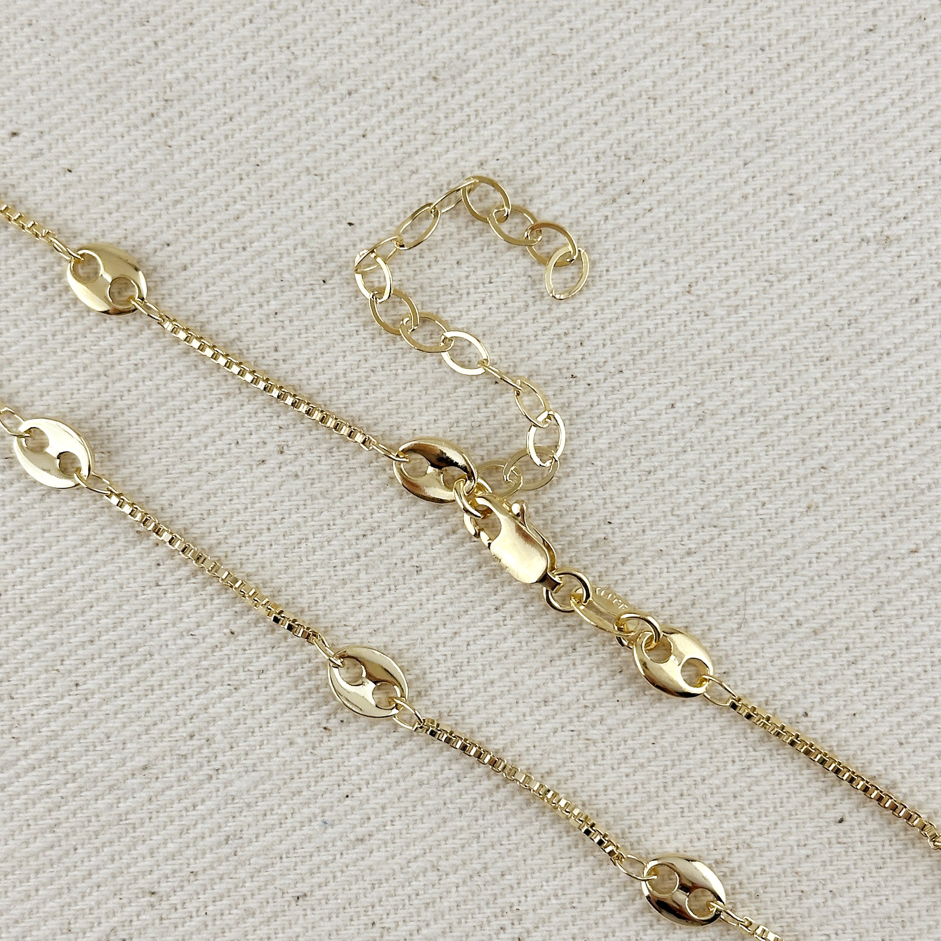 Mondsee 18k Gold Filled Fancy Box Chain Necklace | 18k Gold Filled Jewelry