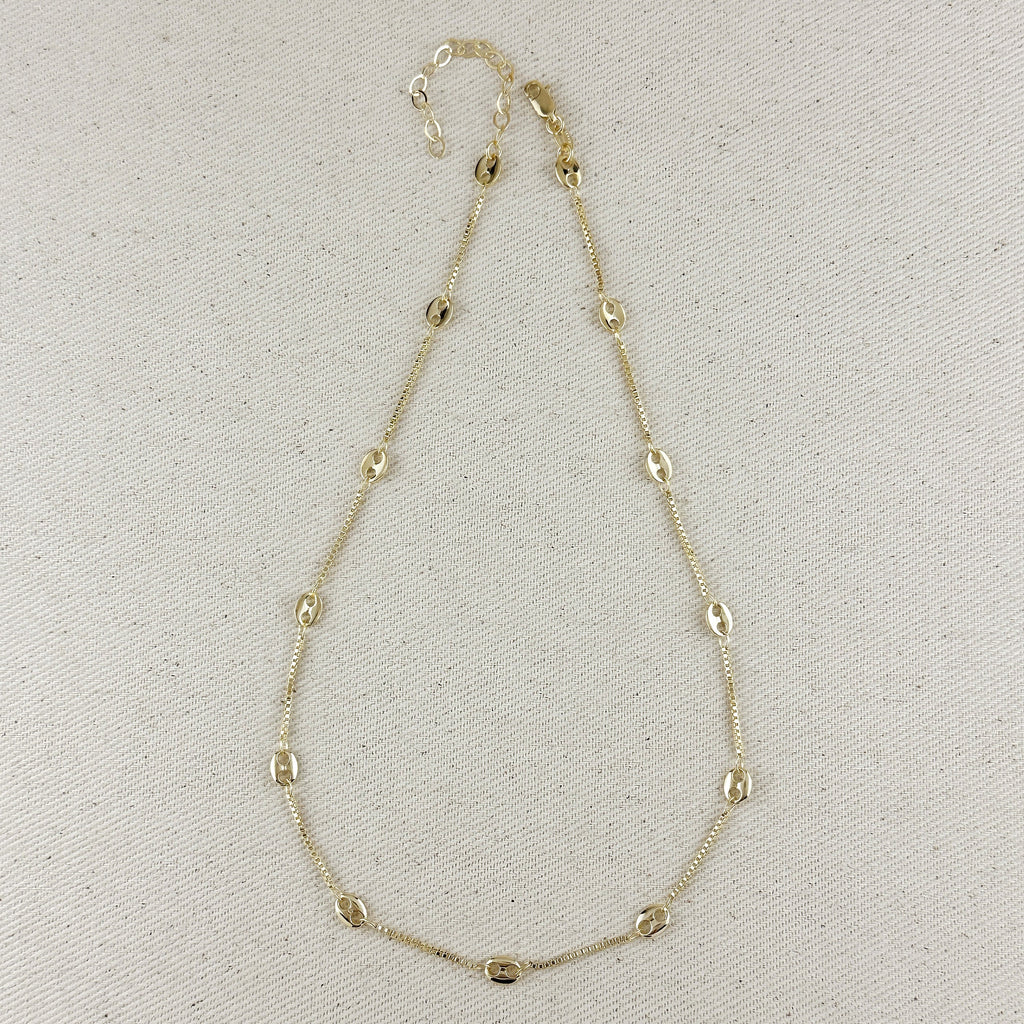 Mondsee 18k Gold Filled Fancy Box Chain Necklace | 18k Gold Filled Jewelry