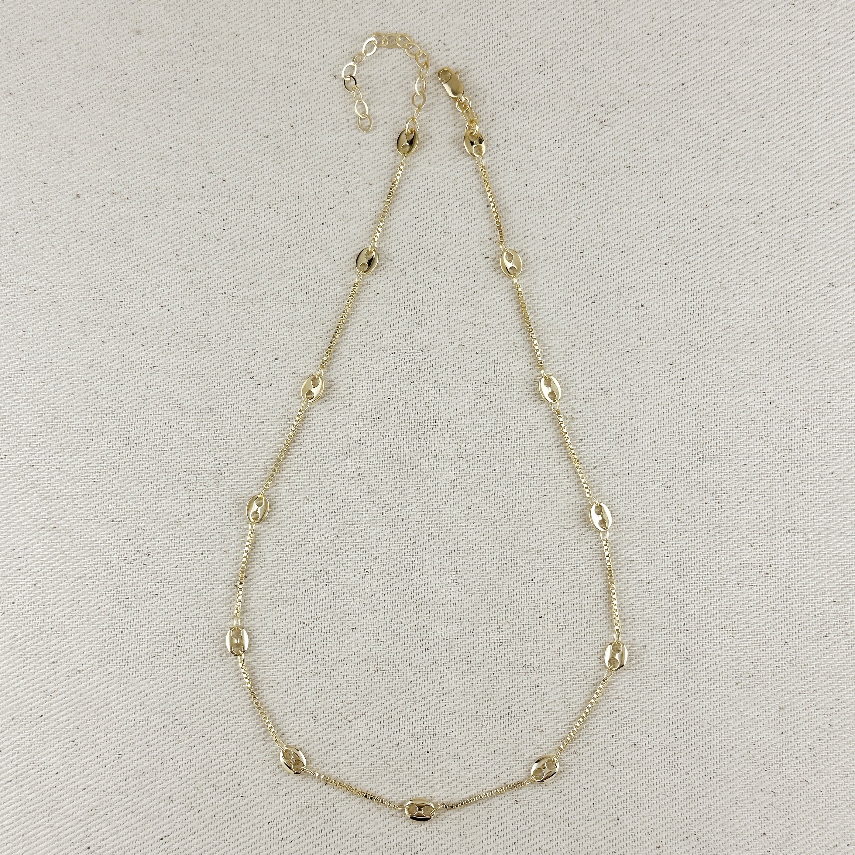 Mondsee 18k Gold Filled Fancy Box Chain Necklace | 18k Gold Filled Jewelry