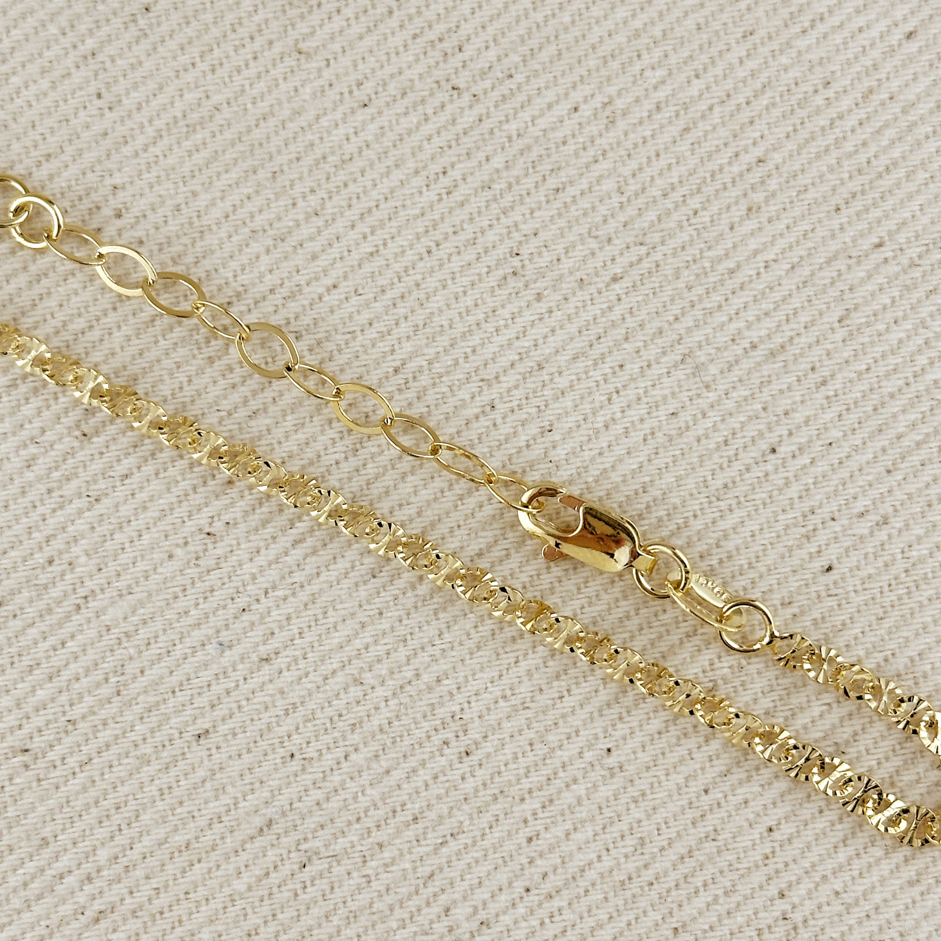 Mondsee 18k Gold Filled Diamond Cut Mirror Chain Bracelet | 18k Gold Filled Jewelry