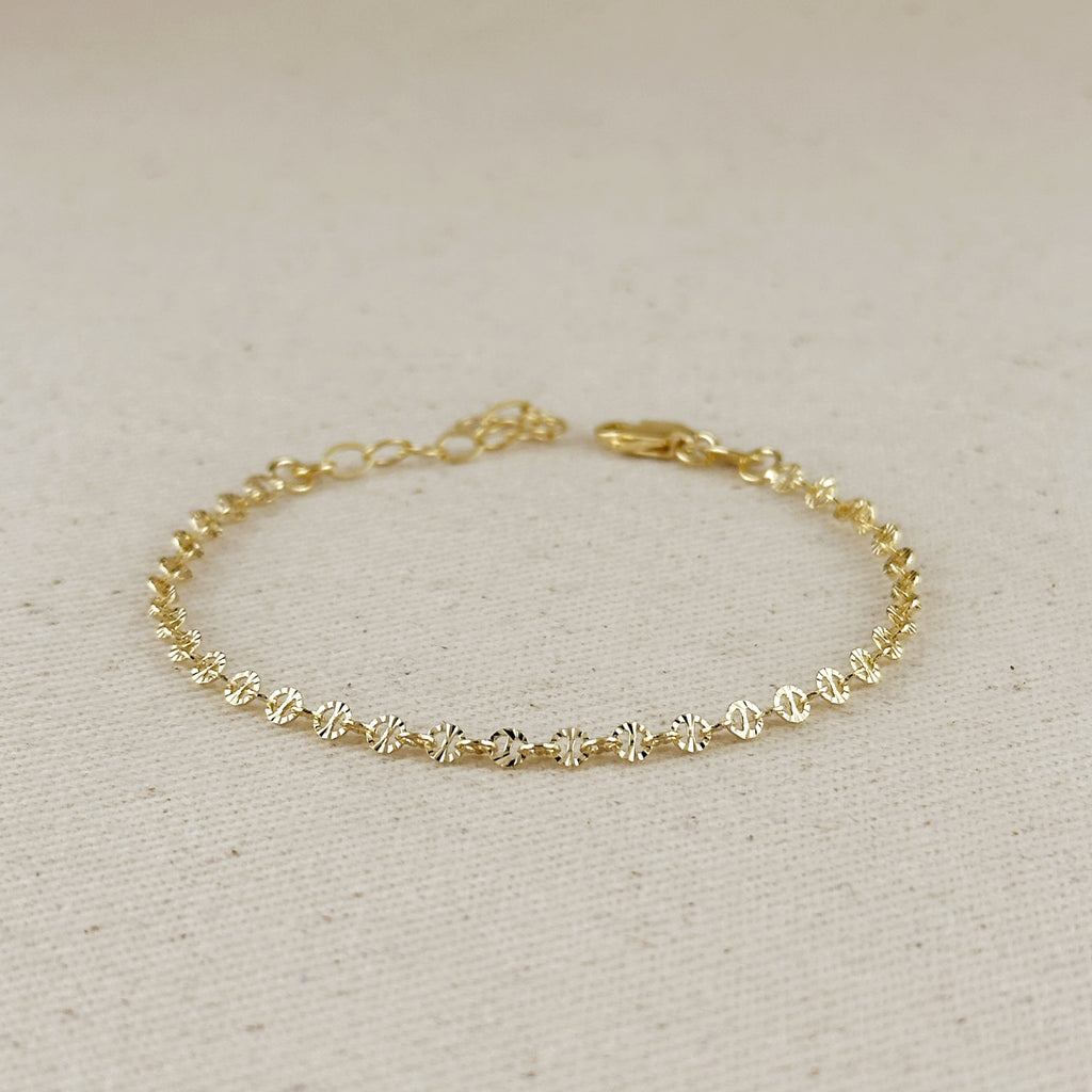 Mondsee 18k Gold Filled Diamond Cut Mirror Chain Bracelet | 18k Gold Filled Jewelry
