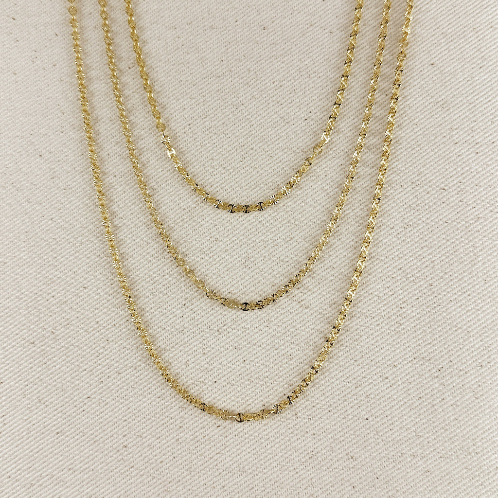 Mondsee 18k Gold Filled Diamond Cut Mirror Chain | 18k Gold Filled Jewelry