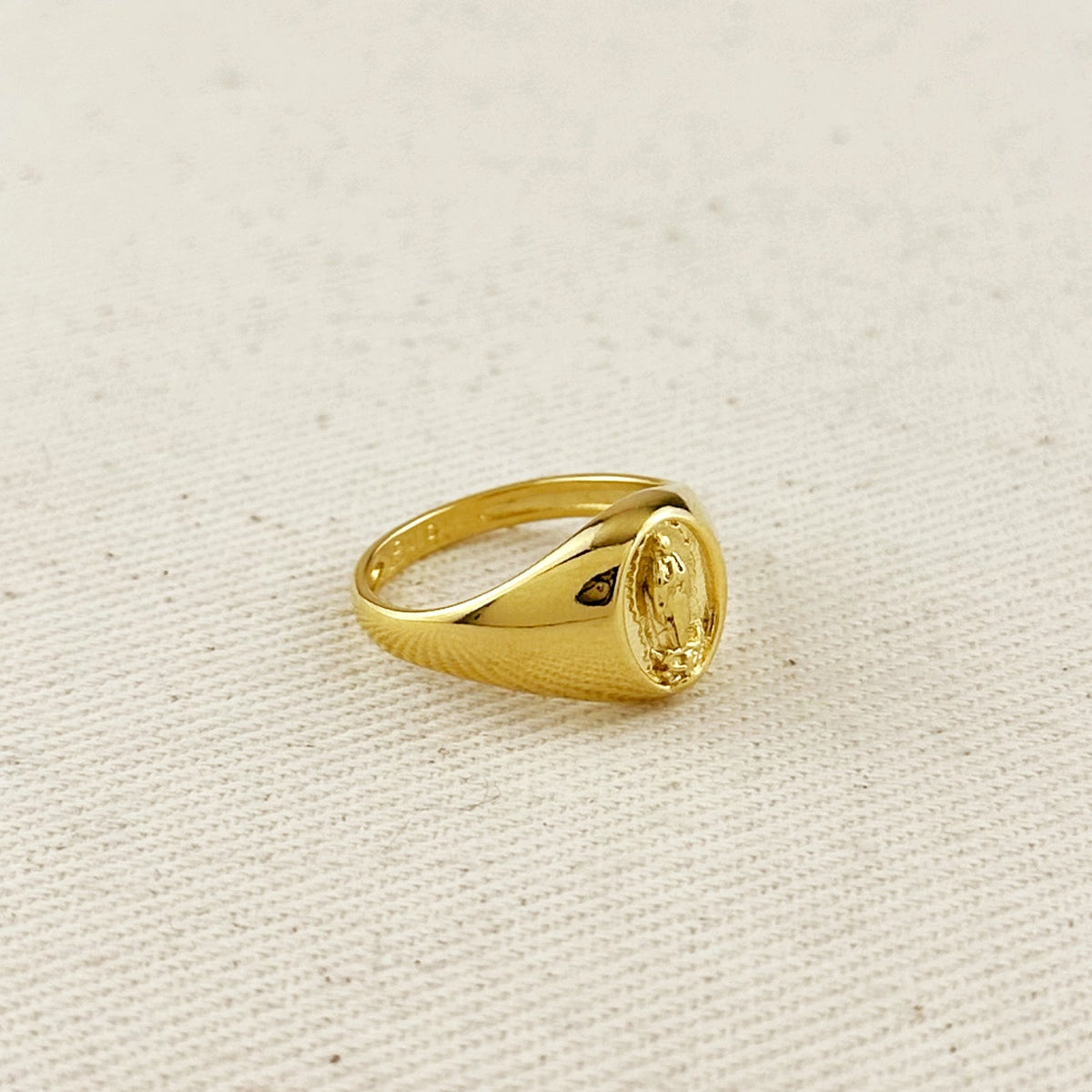 18k Gold Filled Lady Guadalupe Signet Ring