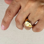 18k Gold Filled Lady Guadalupe Signet Ring