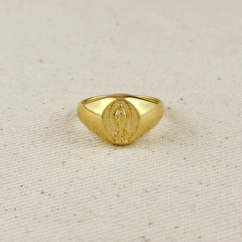 18k Gold Filled Lady Guadalupe Signet Ring