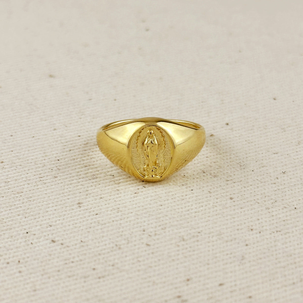 18k Gold Filled Lady Guadalupe Signet Ring