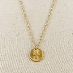Mondsee 18k Gold Filled Cross Plate Charm Necklace | 18k Gold Filled Jewelry