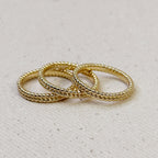 Mondsee 18k Gold Filled Double Beaded Band Ring | 18k Gold Filled Jewelry