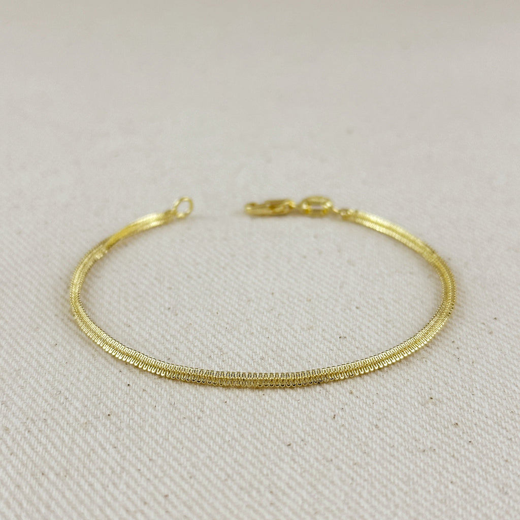 Mondsee 18k Gold Filled 2mm Square Rope Chain Bracelet | 18k Gold Filled Jewelry