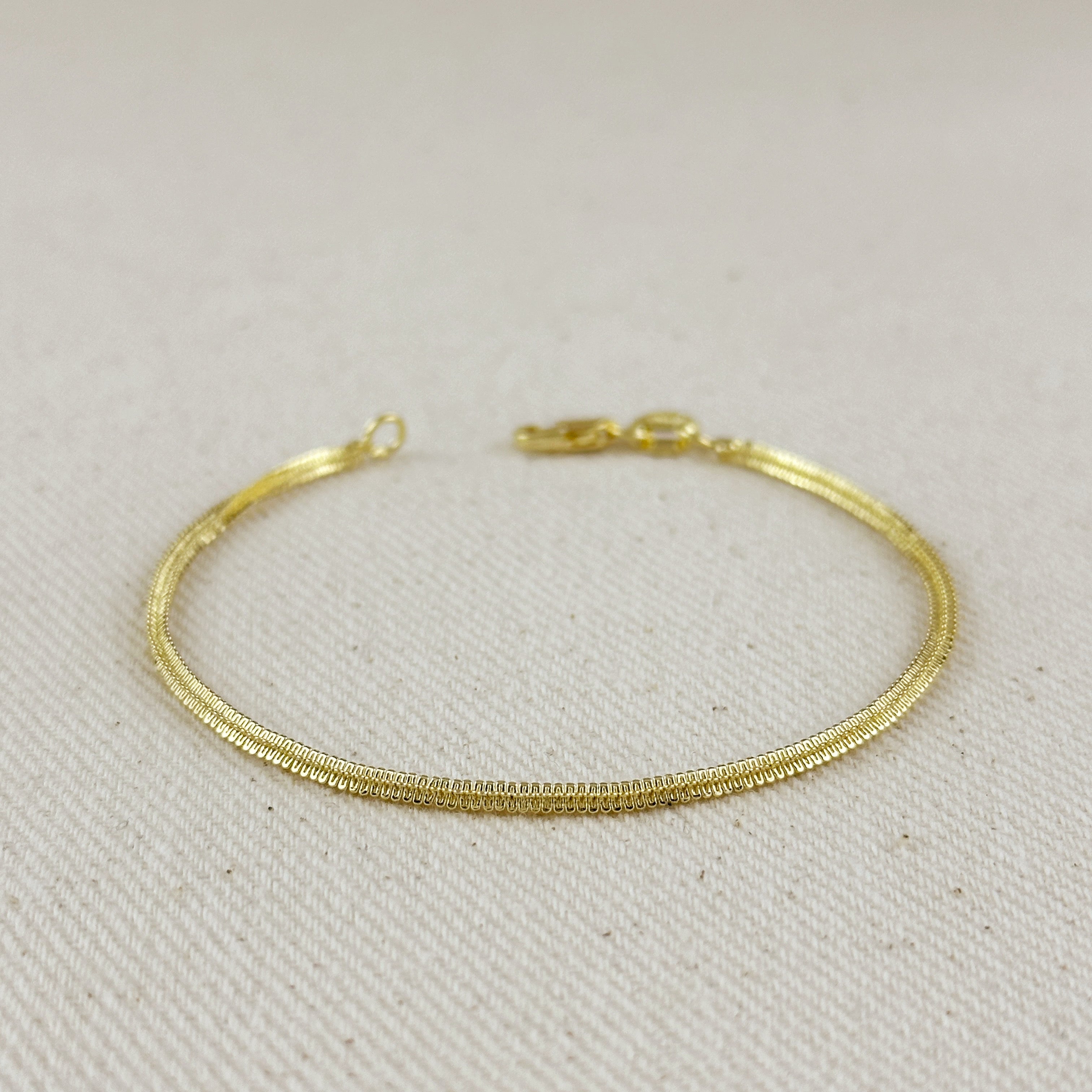 Mondsee 18k Gold Filled 2mm Square Rope Chain Bracelet | 18k Gold Filled Jewelry
