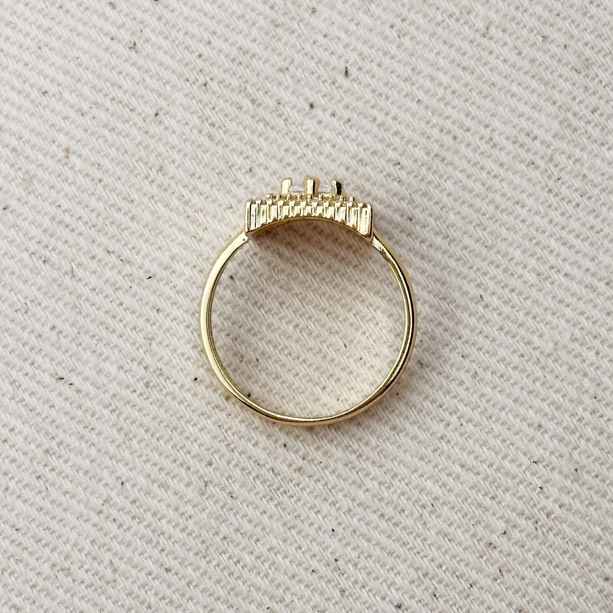 18k Gold Filled CZ Princess Cut Squared Top Ring