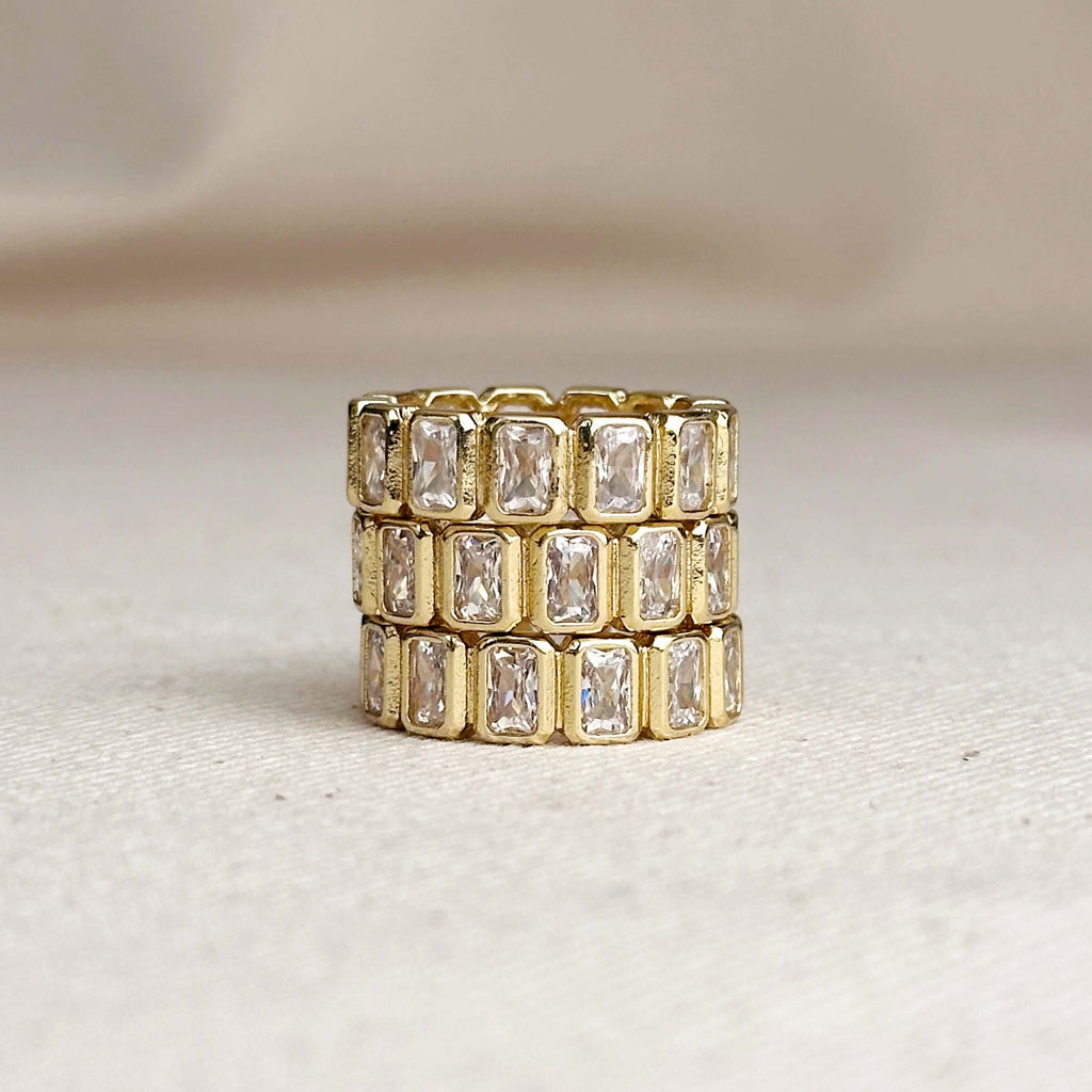 Mondsee 18k Gold Filled Chunky CZ Eternity Band Ring | 18k Gold Filled Jewelry