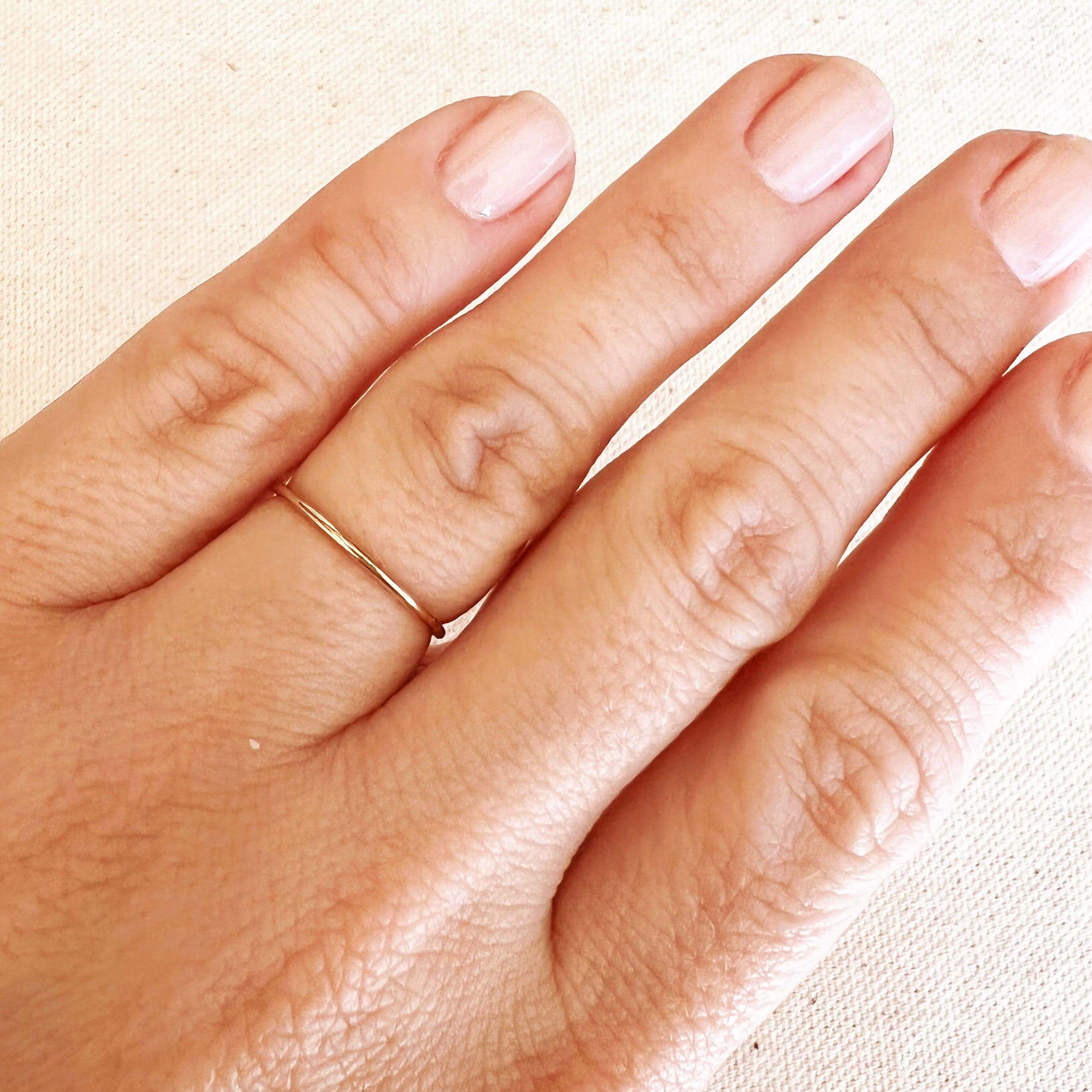 Mondsee 14k Gold Filled 1mm Plain Stackable Ring | 18k Gold Filled Jewelry