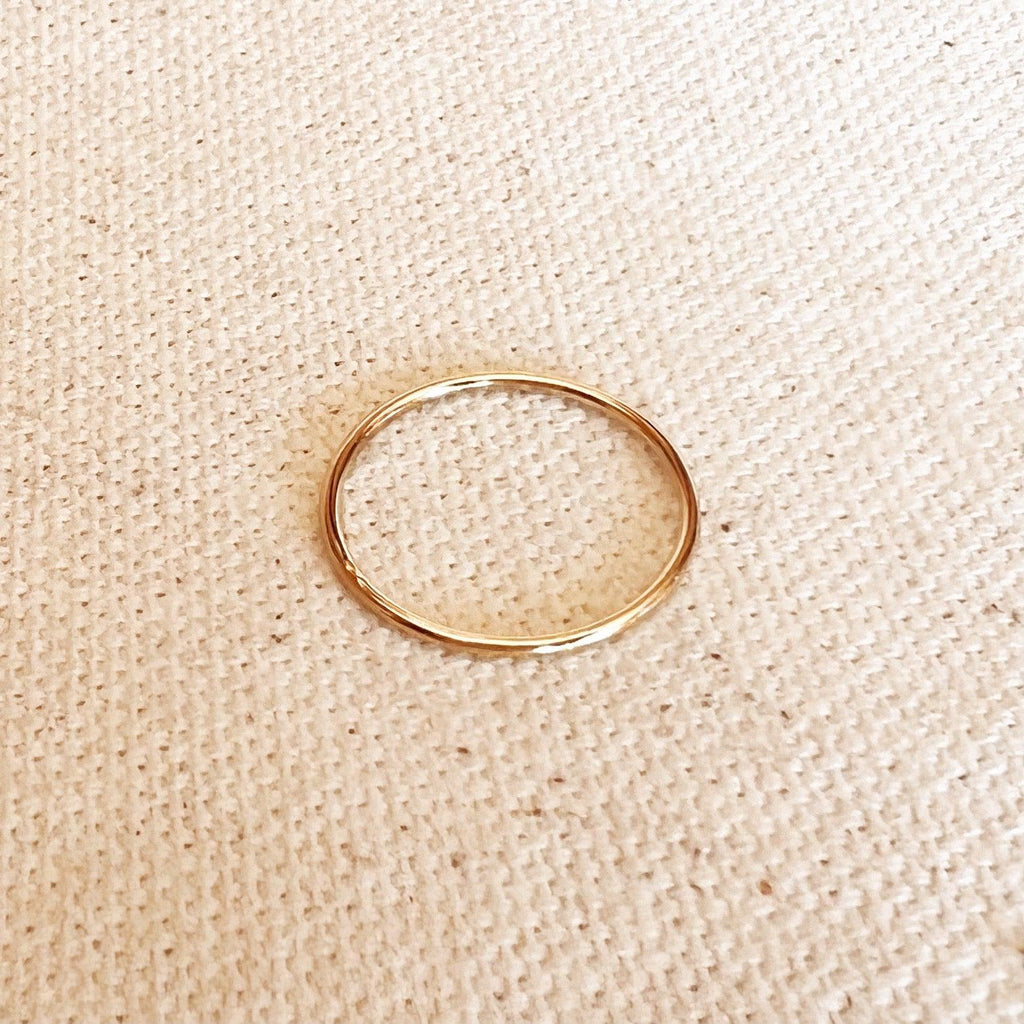 Mondsee 14k Gold Filled 1mm Plain Stackable Ring | 18k Gold Filled Jewelry