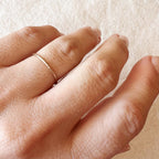 Mondsee 14k Gold Filled 1mm Sparkling Cut Stackable Ring | 18k Gold Filled Jewelry