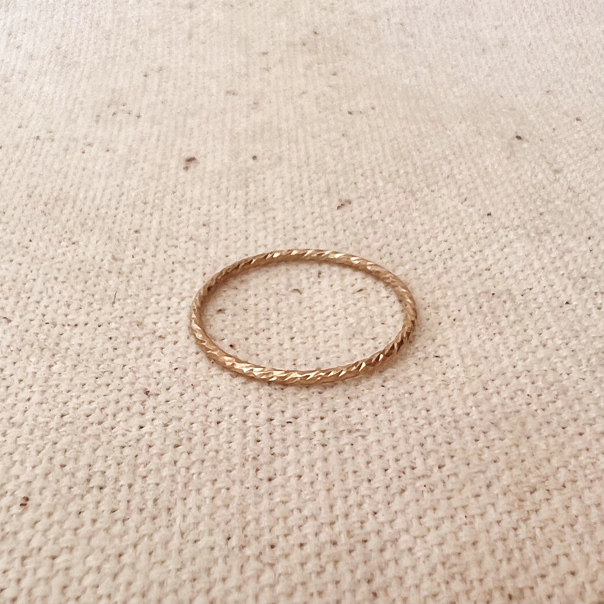 Mondsee 14k Gold Filled 1mm Sparkling Cut Stackable Ring | 18k Gold Filled Jewelry