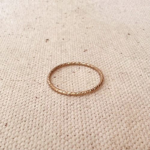 Mondsee 14k Gold Filled 1mm Sparkling Cut Stackable Ring | 18k Gold Filled Jewelry