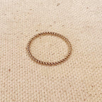 Mondsee 14k Gold Filled 1mm Twisted Stackable Ring | 18k Gold Filled Jewelry