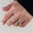 Mondsee 18k Gold Filled Colored CZ Wave Eternity Band Ring | 18k Gold Filled Jewelry