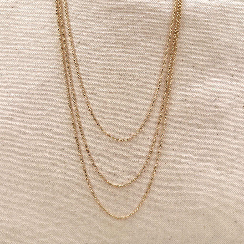 Mondsee 18k Gold Filled 1.5mm Rolo Chain | 18k Gold Filled Jewelry