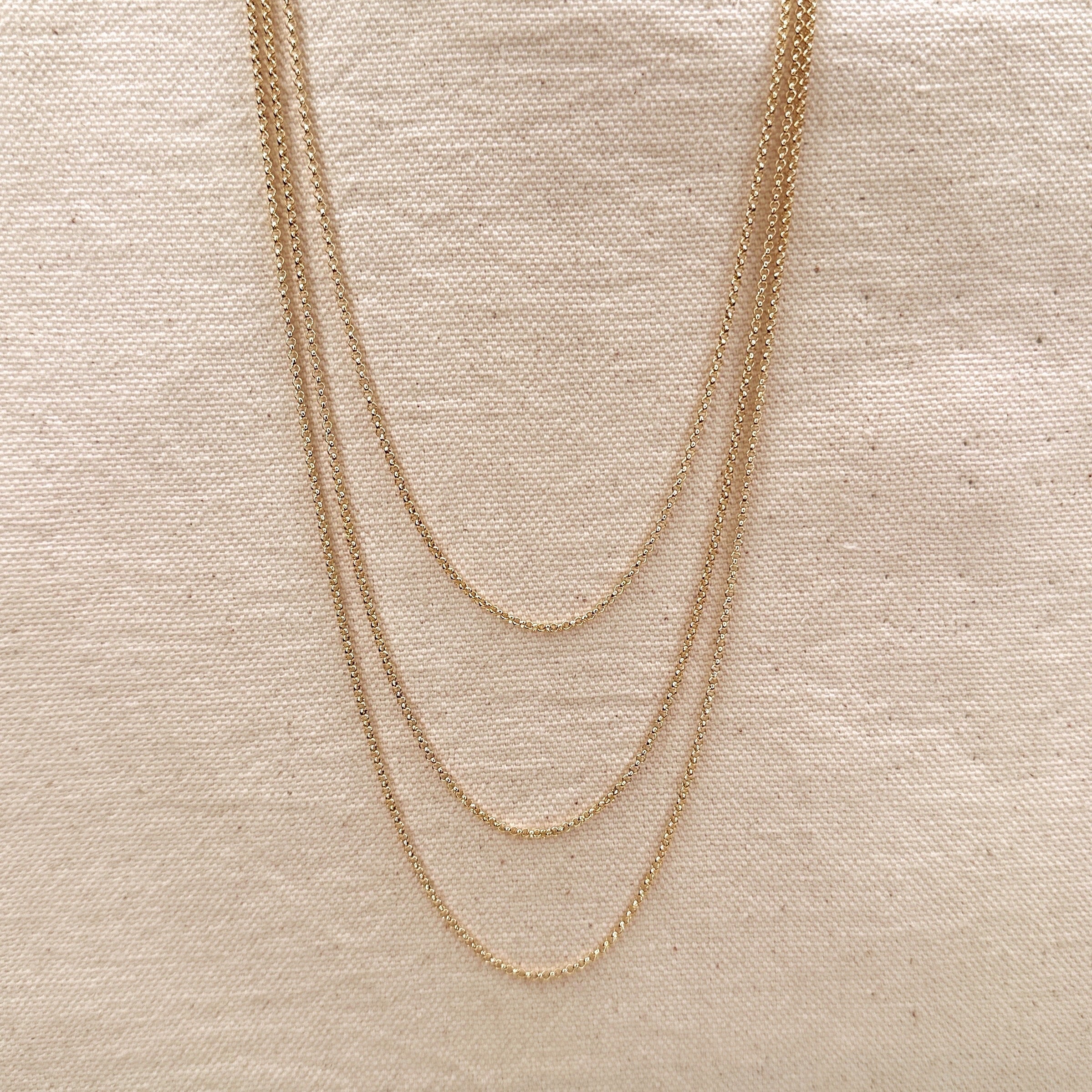 Mondsee 18k Gold Filled 1.5mm Rolo Chain | 18k Gold Filled Jewelry