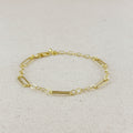 18K Gold Filled Paperclip & Links Chain Bracelet