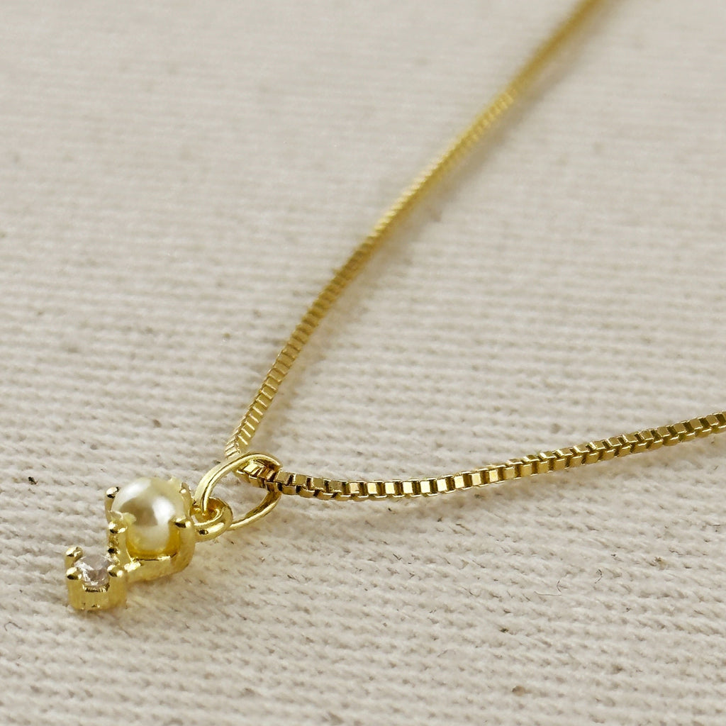 Mondsee 18k Gold Filled Pearl & Crystal Charm Necklace | 18k Gold Filled Jewelry