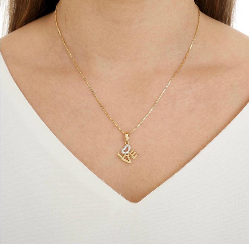 Mondsee 18K Gold Filled Love Letter Stack Necklace | 18k Gold Filled Jewelry