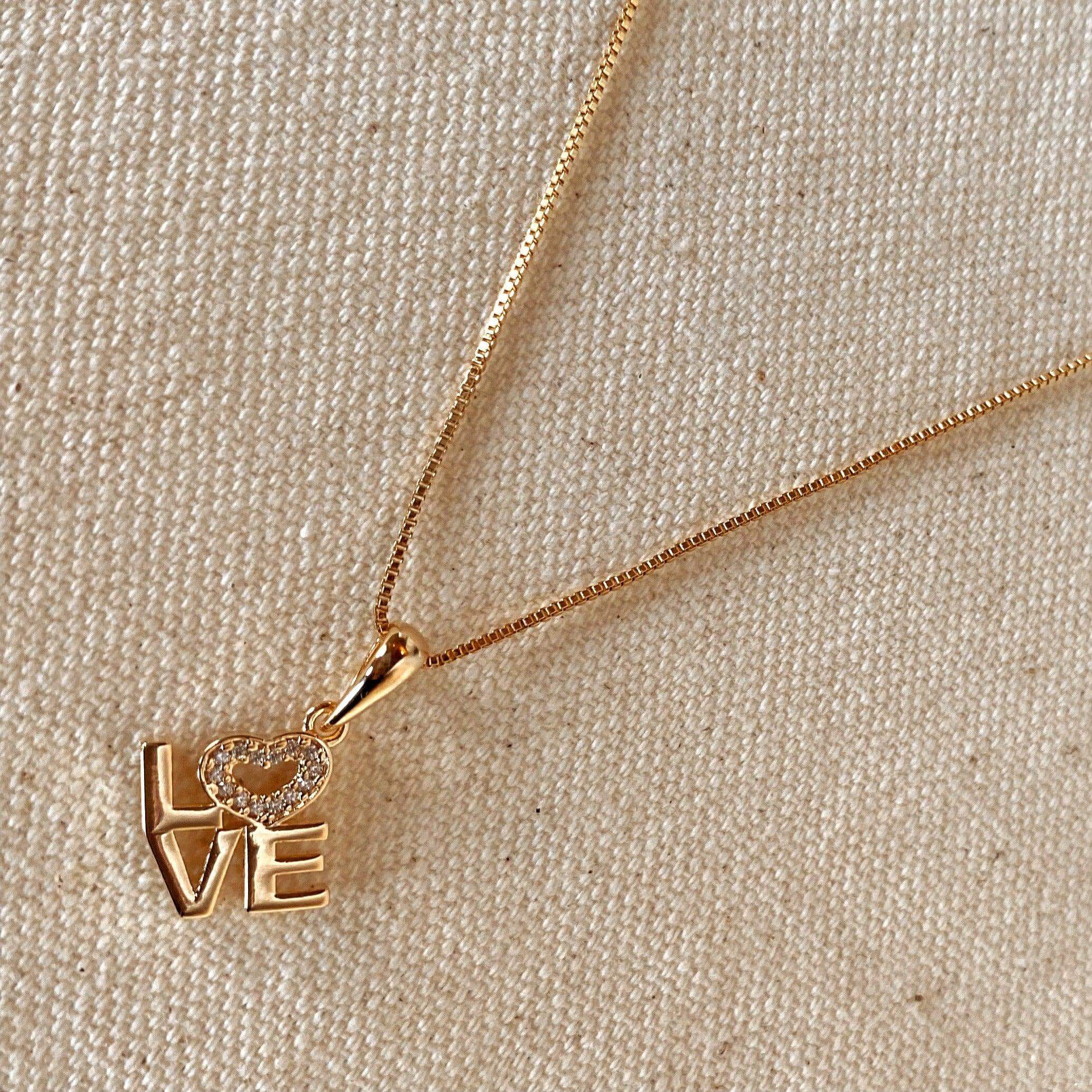 Mondsee 18K Gold Filled Love Letter Stack Necklace | 18k Gold Filled Jewelry