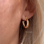 Mondsee 18k Gold Filled 15mm Twisted Hoop Earrings | 18k Gold Filled Jewelry