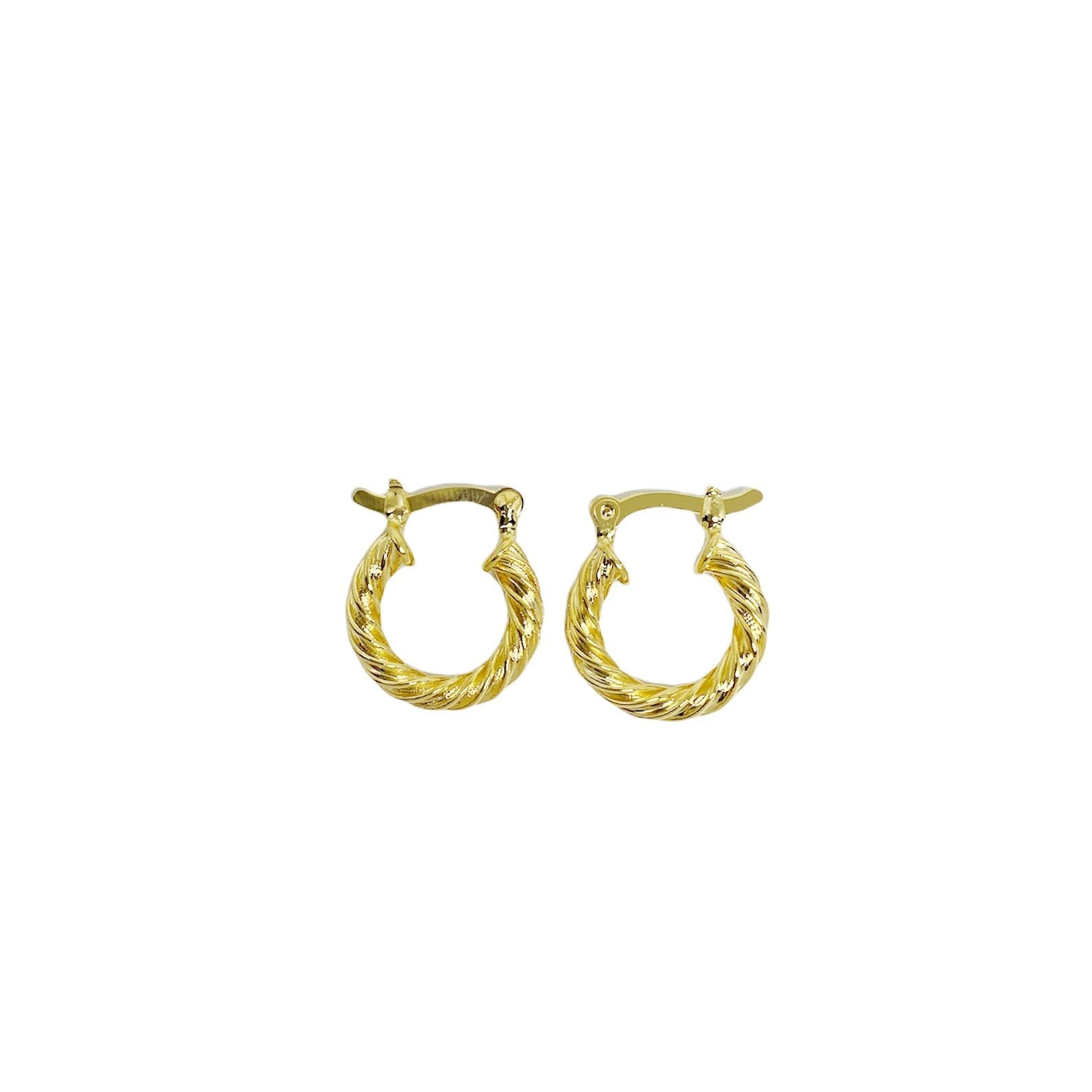 Mondsee 18k Gold Filled 15mm Twisted Hoop Earrings | 18k Gold Filled Jewelry