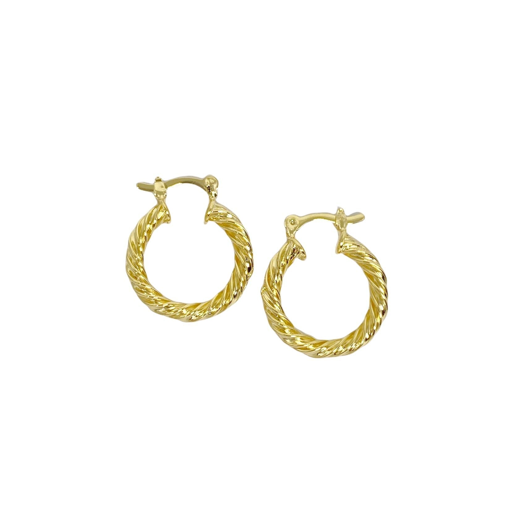 Mondsee 18k Gold Filled 15mm Twisted Hoop Earrings | 18k Gold Filled Jewelry