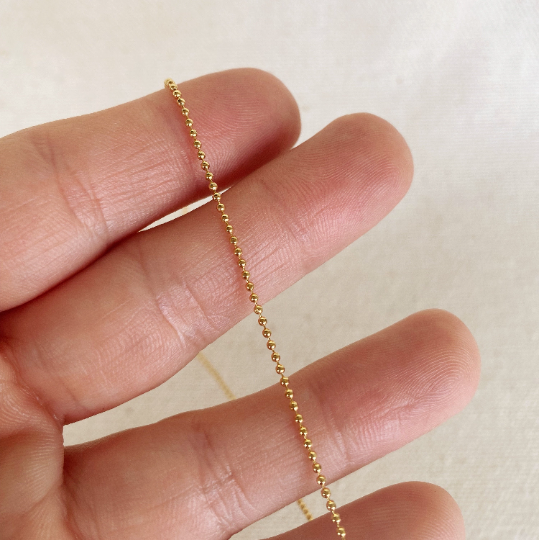Mondsee 18k Gold Filled 1.0mm Ball Chain Diamond Cut Necklace | 18k Gold Filled Jewelry