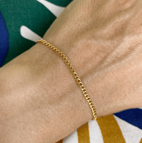 Mondsee 18k Gold Filled 2.0mm Cuban Bracelet | 18k Gold Filled Jewelry