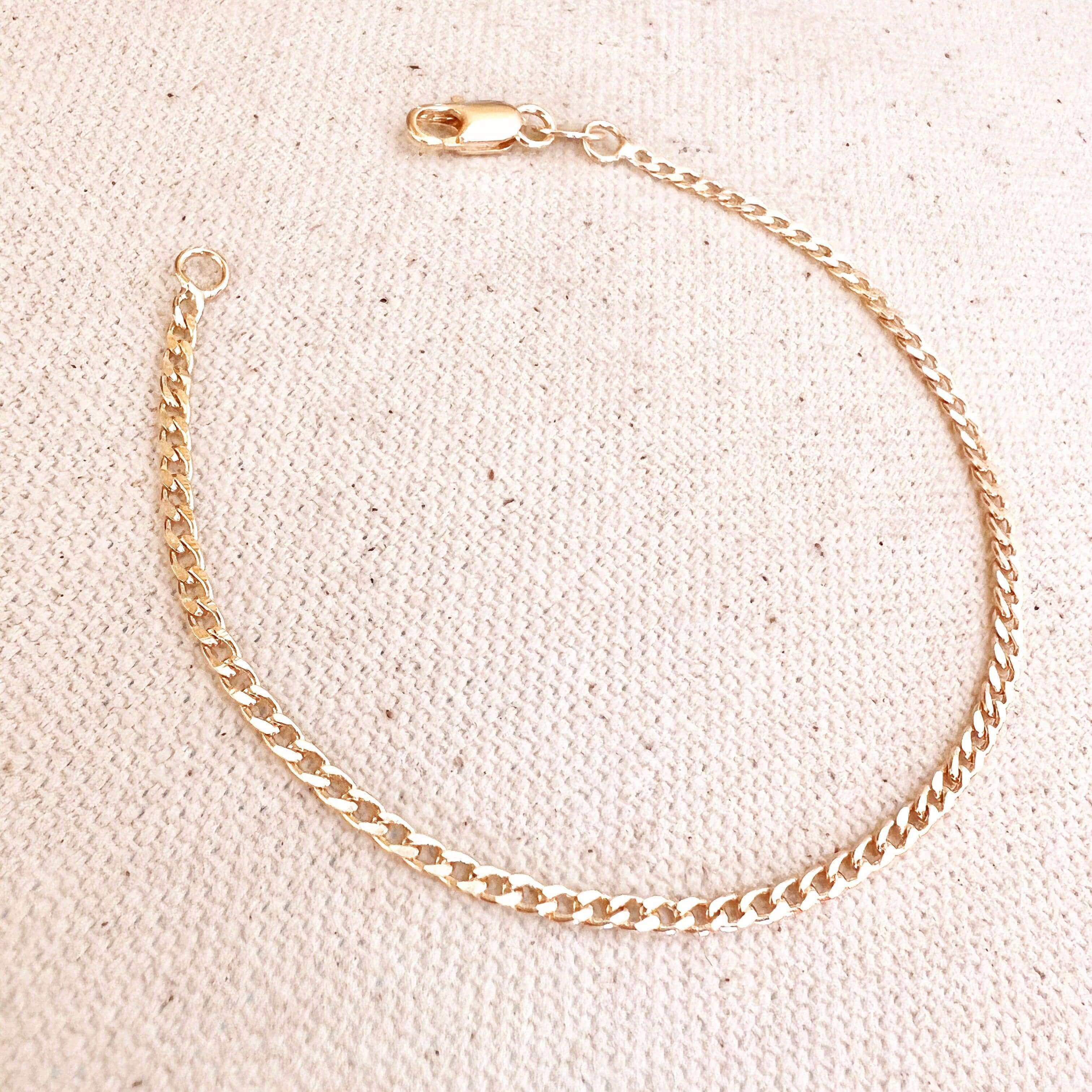 Mondsee 18k Gold Filled 2.0mm Cuban Bracelet | 18k Gold Filled Jewelry