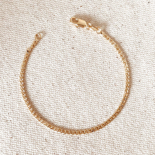 Mondsee 18k Gold Filled 2.0mm Cuban Bracelet | 18k Gold Filled Jewelry