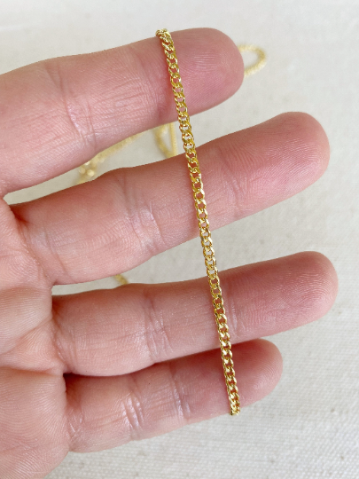 Mondsee 18k Gold Filled 2.0mm Cuban Chain | 18k Gold Filled Jewelry