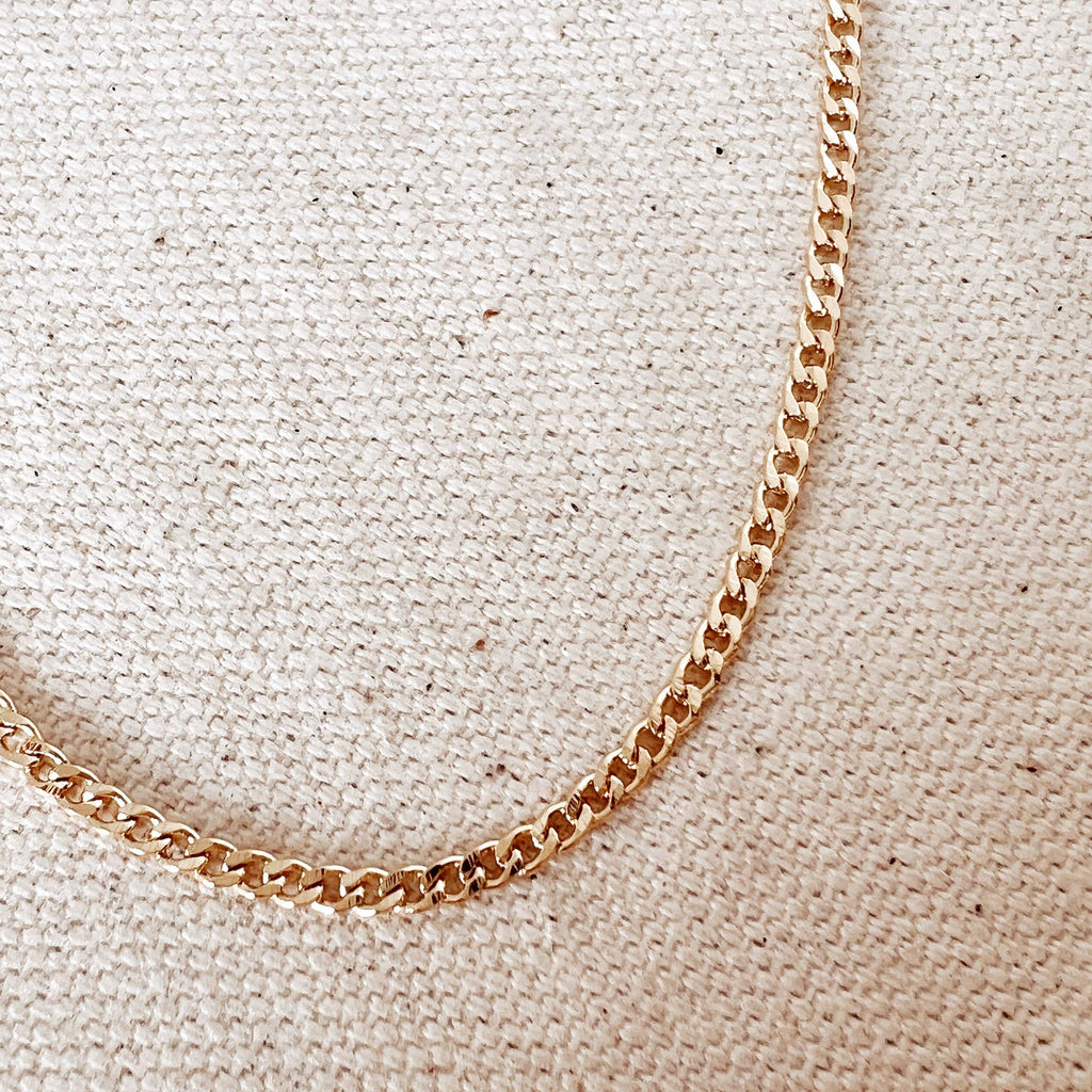 Mondsee 18k Gold Filled 2.0mm Cuban Chain | 18k Gold Filled Jewelry
