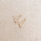 Mondsee 18k Gold Filled 2mm Clear Cubic Zirconia Stud | 18k Gold Filled Jewelry