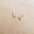 Mondsee 18k Gold Filled 2mm Clear Cubic Zirconia Stud | 18k Gold Filled Jewelry