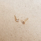Mondsee 18k Gold Filled 2mm Clear Cubic Zirconia Stud | 18k Gold Filled Jewelry