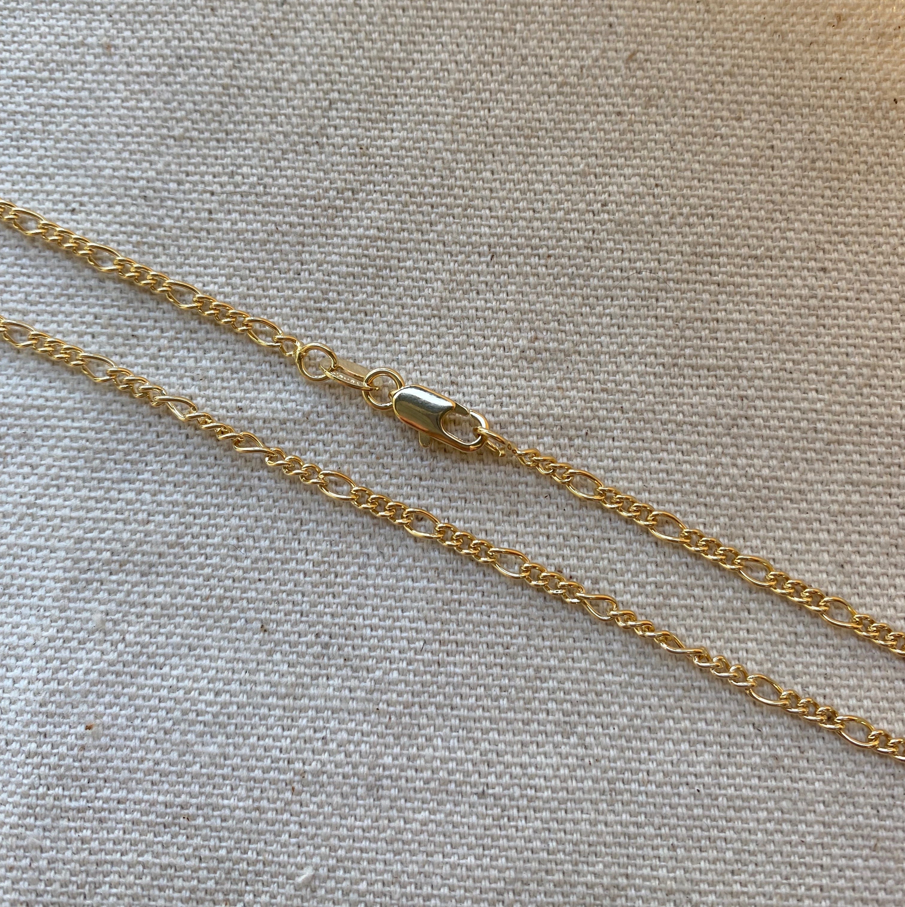 Mondsee 18k Gold Filled 2mm Rounded 3x1 Figaro Chain | 18k Gold Filled Jewelry