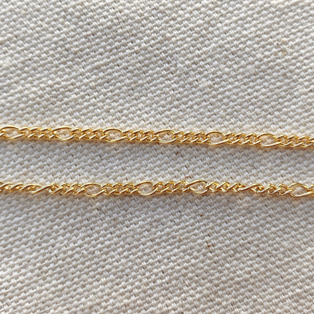 Mondsee 18k Gold Filled 2mm Rounded 3x1 Figaro Chain | 18k Gold Filled Jewelry
