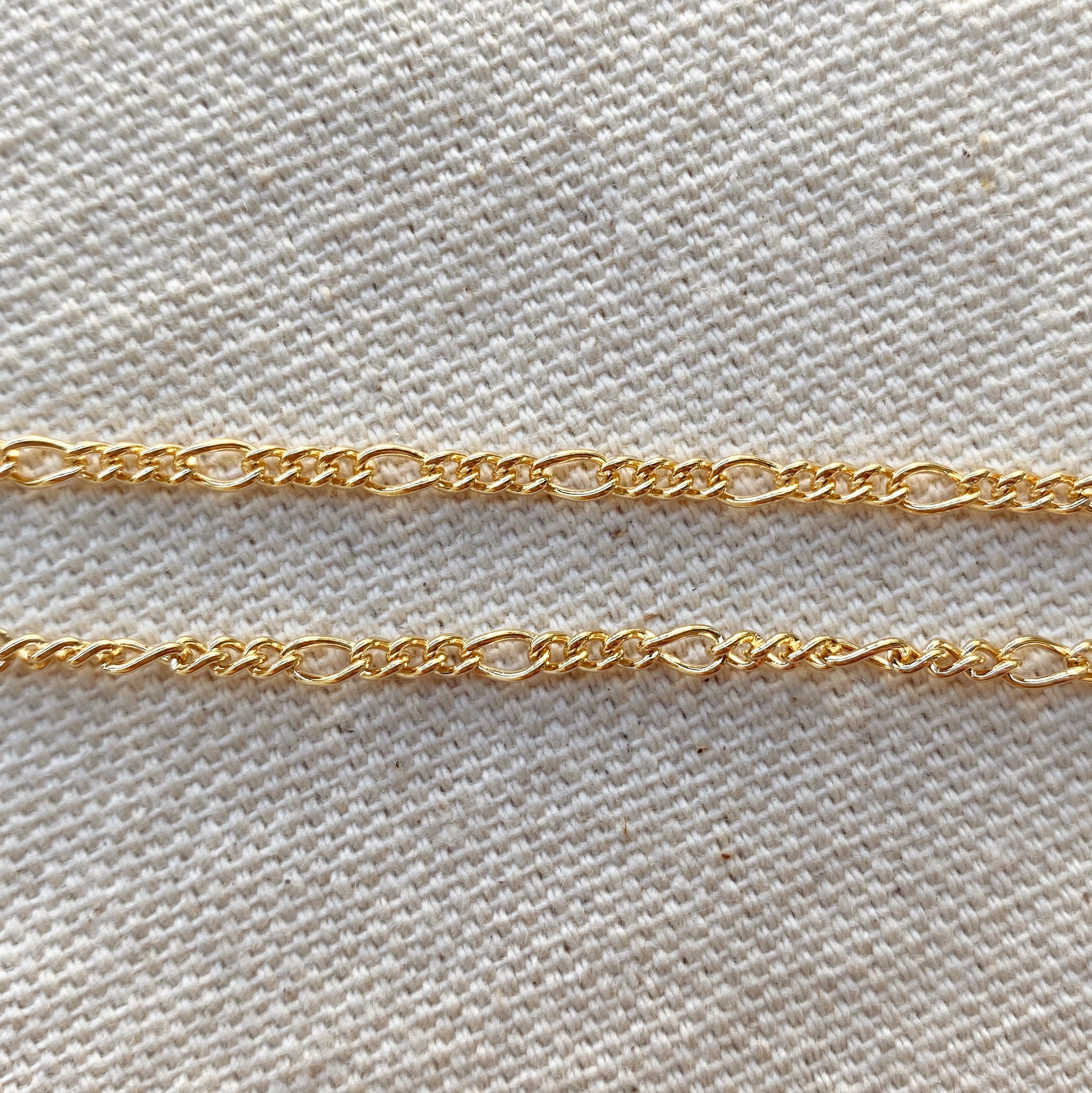 Mondsee 18k Gold Filled 2mm Rounded 3x1 Figaro Chain | 18k Gold Filled Jewelry